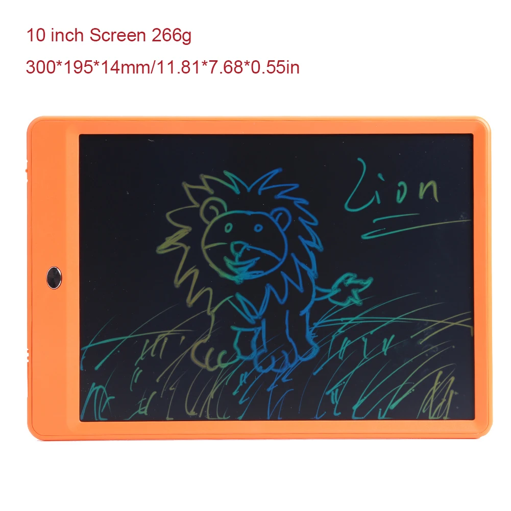 10 inch Orange B 8,5/10 дюймов ультра-тонкий цифровой чертежный электронный блокнот для рукописного ввода для детей ЖК-доска для письма с ручкой без батареи Подарки для детей - Цвет: 10 inch Orange B