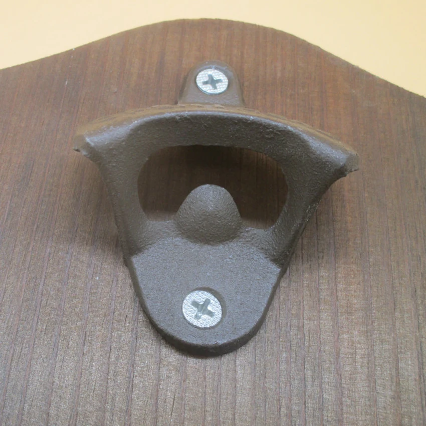 Bar Restaurant Creative Wall-mounted Bottle Opener Home Office Decoration Vintage Wooden Drinks Beer Openers