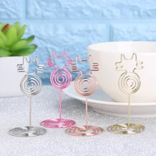 1 шт. в форме головы кота место карты Зажимы стенд прохлады фото зажимы Свадебная вечеринка настольный декор держатель номера стола вечерние принадлежности