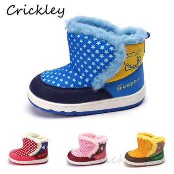 

Winter Warm Plush Kids Fashion Boots Waterproof Anti Slip Baby Boys Girls Snow Boots Soft Outdoor Children Toddler Sport Boots