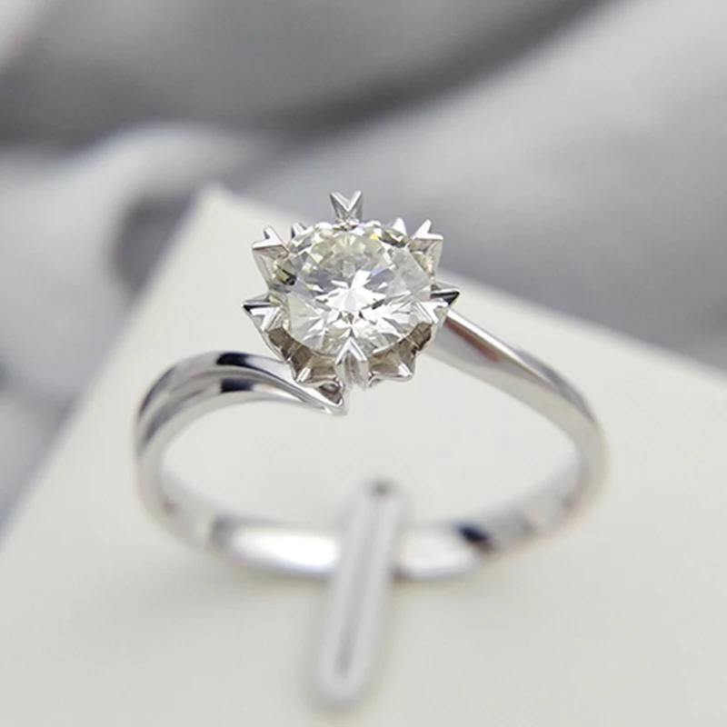 

Classic 925 sterling silver 1ct 2ct 3ct Round Brilliant Cut Moissanite Ring Diamond jewelry ring Engagement Anniversary Ring