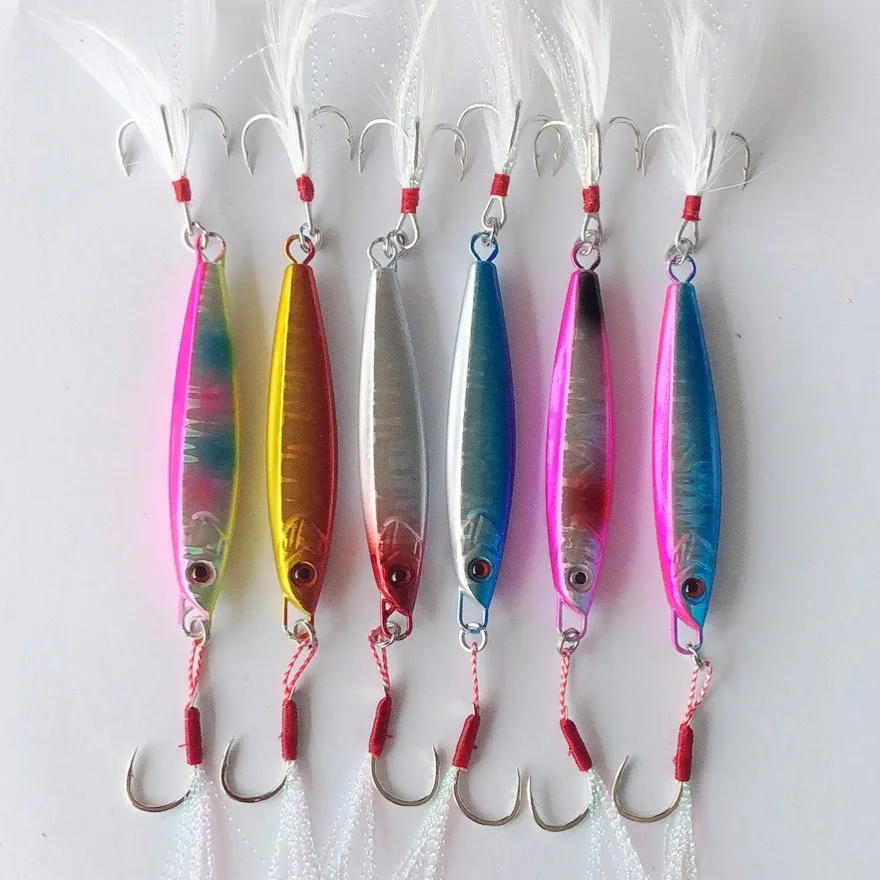 

Haihua New Style Mackerel Iron Plate Compatible Double Hook Lure Fishing Mackerel Deep-Sea Boat Fishing Iron Plate Lure