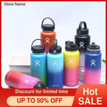 

New 32oz/40oz hydraulic vacuum insulated flask stainless steel water cup wide mouth with sports/straw/flexible cover