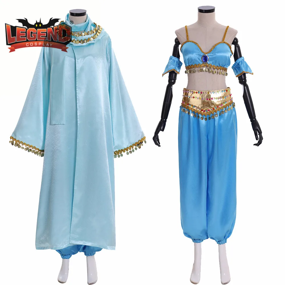 Принцесса из Аладдина платье цвета Жасмин наряд костюм с накидка для Маскарадного костюма