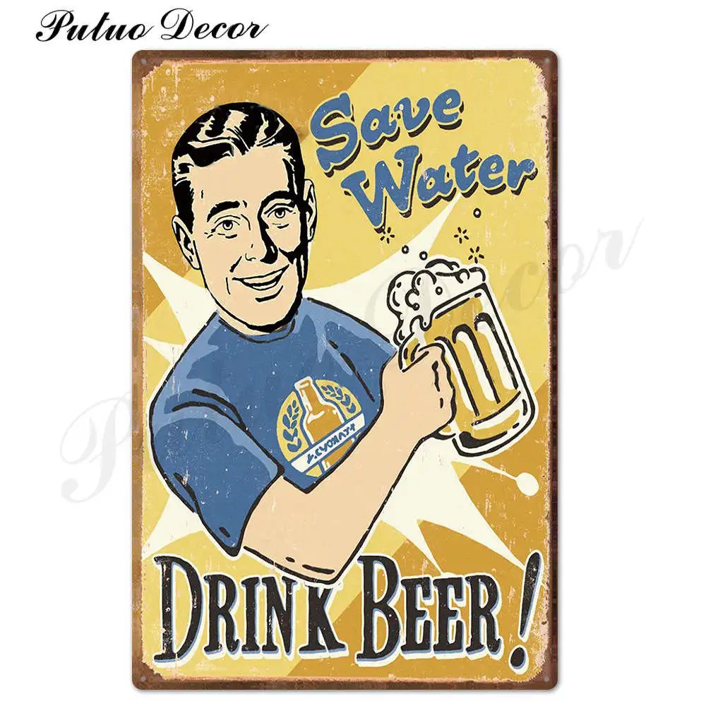 Funny Tin Sign Beer Metal Sign Plaque Metal Vintage Pub Iron Painting Wall Decor for Bar Pub Club Man Cave Metal Posters - Цвет: TH0373