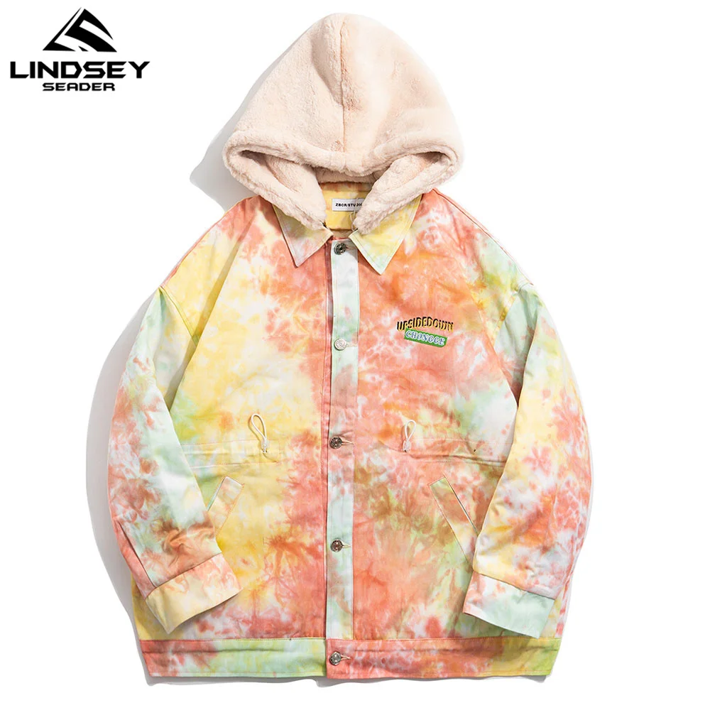 

LINDSEY SEADER Hip Hop Streetwear Orange Winter Jacket Thin Parkas 2020 Mens Harajuku Cotton Jacket Windbreaker Men Outwear Coat