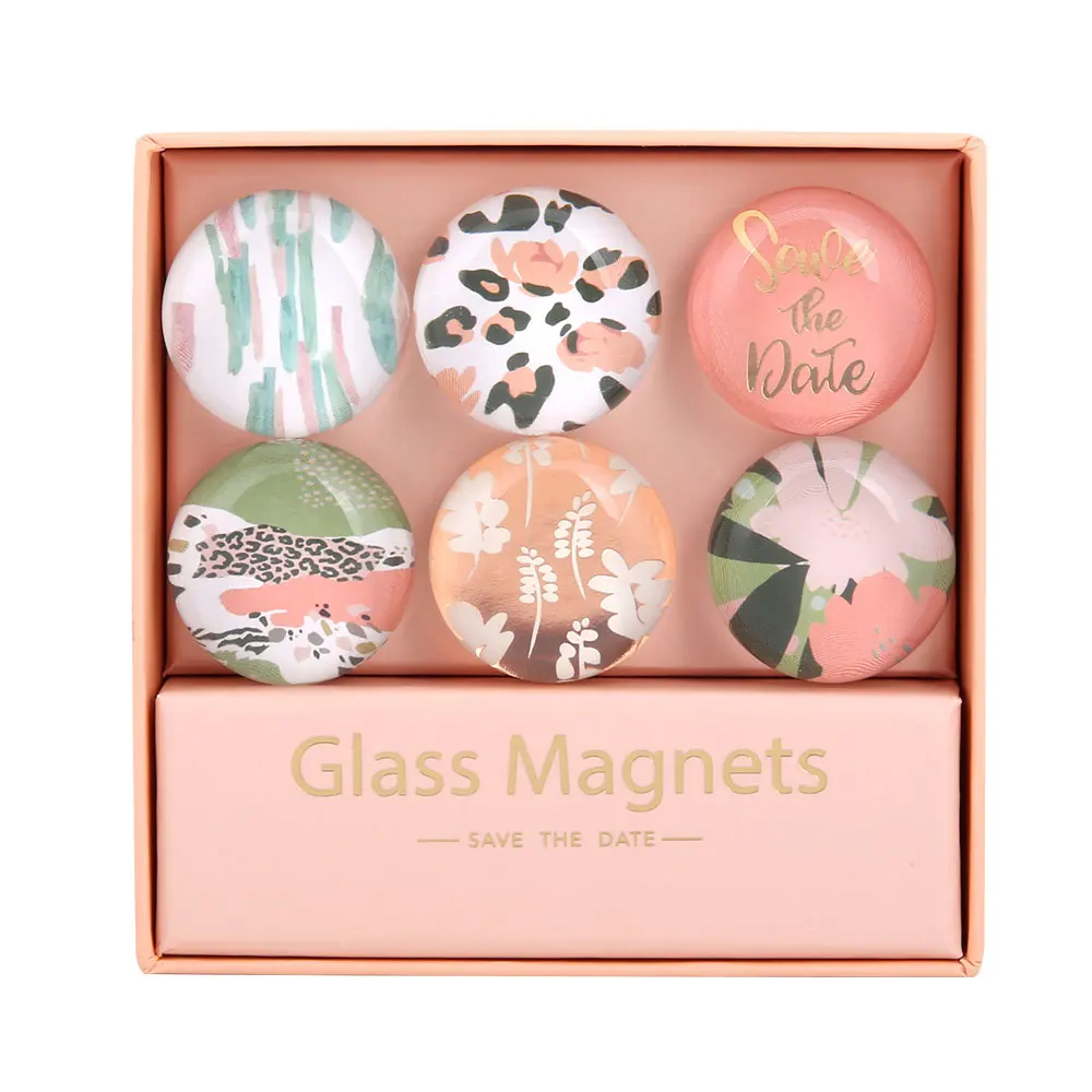 

Leopard Design Style Fridge Magnets Stickers Round Glass for House Decor Memo Pad Sticker Refrigerator Whiteboard Maps Paster