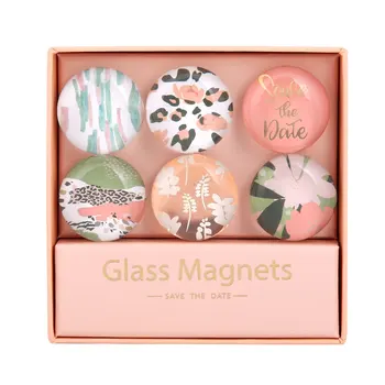 

Leopard Design Style Fridge Magnets Stickers Round Glass for House Decor Memo Pad Sticker Refrigerator Whiteboard Maps Paster