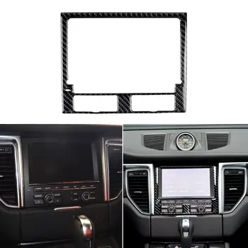 

For Porsche Macan Accessories 2017 2018 2015 2016 Dashboard Navigation Control Panel Frame Carbon Fiber 3D Car Stickers