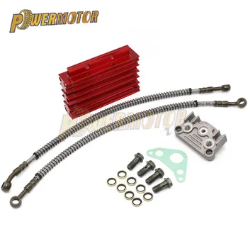 

CNC Oil Cooler Kit Radiator Aluminium Adapter Engine Cylinder Cover Cooling For ATV Pit Dirt Bike motocross motocycle For 125cc
