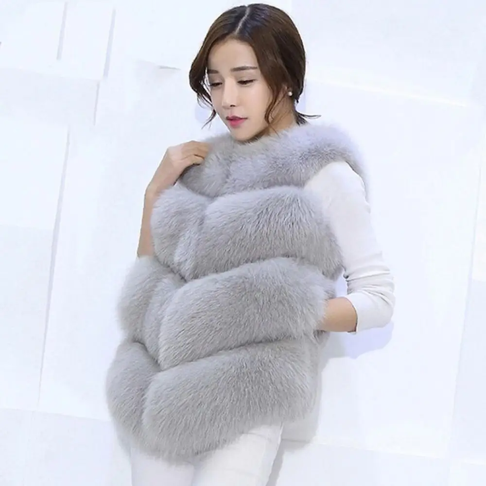 

Autumn Winter Slim Vest Outwear Like Womens Gilet Outwear Warm Faux Fur Coat Waistcoat Jacket Coat Harajuku Casual Jacket