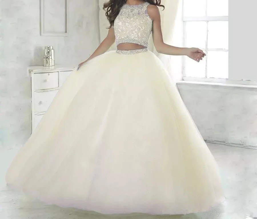 Кружевное бальное платье из двух частей, бальные платья Hot9 vestidos de 15 anos, длина до пола, длинные кружевные платья с аппликацией, милые 16 платья для выпускного вечера