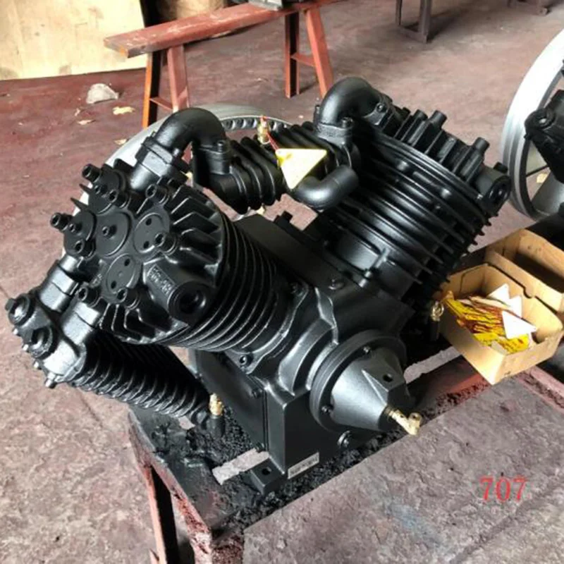 DMC 10 hp воздушный компрессор насос с маховиком двухступенчатый 12,5 бар рабочее давление 28,30 CFM объем выхлопа 730 об/мин Скорость вращения