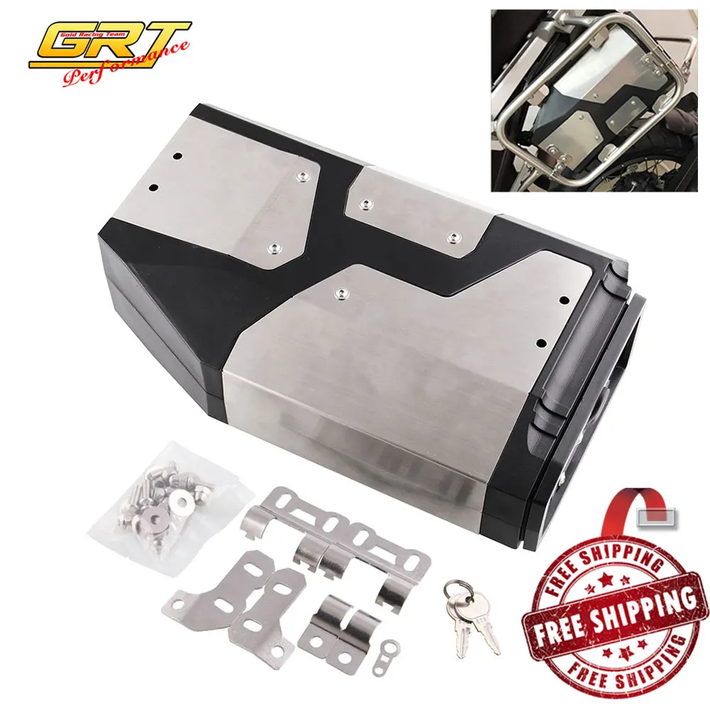 

1PCS Black & Sliver Left Side Bracket Aluminum Tool Box For BMW r1250gs r1200gs lc & adv Adventure 2002 2008 2018 BMW r 1200 gs