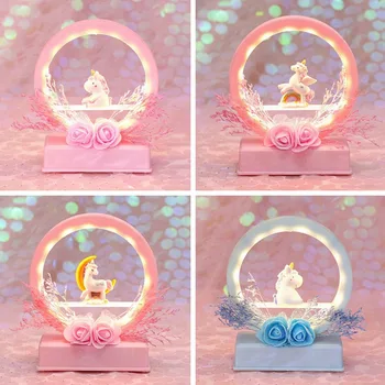 

LED Night Light Cartoon Unicorn Night Lamp Romantic Bedroom Decor Night Lamp Baby Kids Birthday Xmas Gift Party Diy Decoration