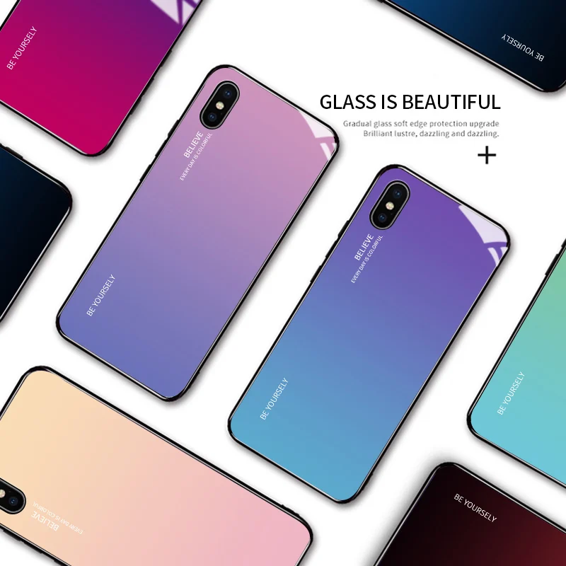 Для OPPO A52 A72 A92 A31 A9 2020 A12 Роскошный чехол Аврора Радуга градиентная серия