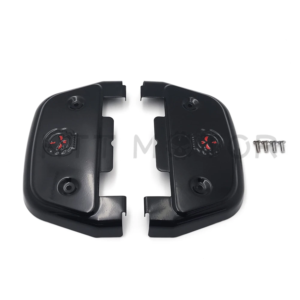 Aftermarket мотоцикл части шестерни череп пассажирская подножка покрытие для Harly Touring Softail Dyna черный - Цвет: MT216-115S-BK-XIN