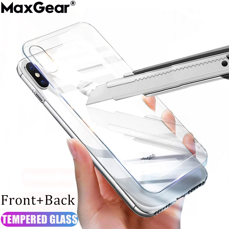 Front &amp Back Tempered Glass For iPhone 11 Pro Max XS X XR Screen Protector 8 7 6 6S Plus 5 5S SE Full Protective Film | Мобильные