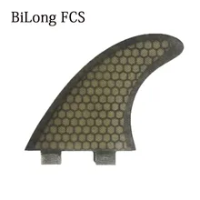 BiLong FCS производительность ядро ПК три-набор для серфинга плавники 3-fin G5 Размер стекловолокно соты серфинга плавник серый FCS плавники карбонат