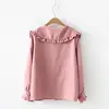 2020 Korean Spring Autumn Long Sleeve Ruffles Peter Pan Collar Women Blouse Shirts Tops Female School Uniform Girls White Shirt 6