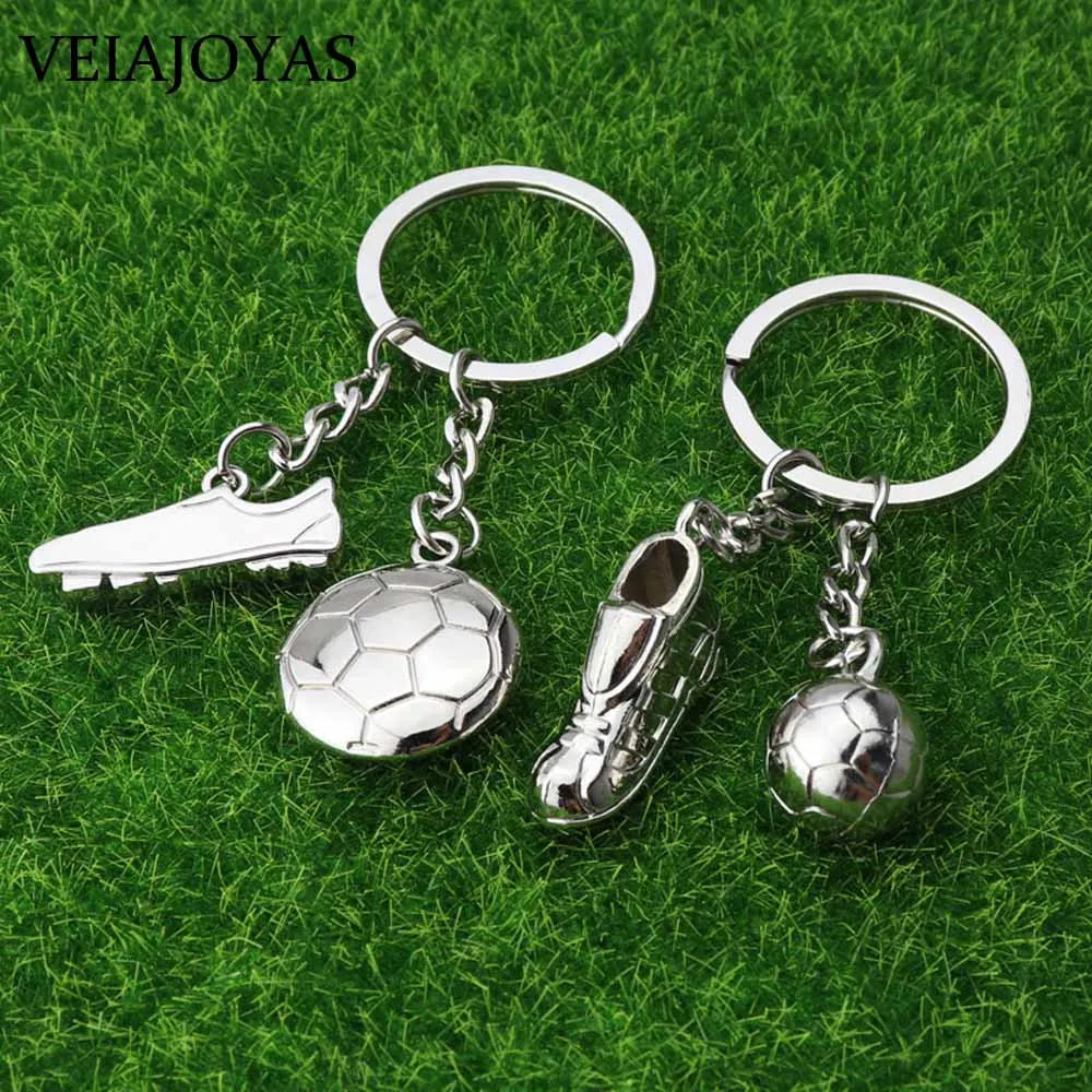 Football Keychains Stainless Steel Soccer Boots Ball 3D Model Key Chains Men Car Keyrings chaveiro Charm Sports Pendant Souvenir | Украшения