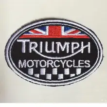 Triumph нашивки мотоциклы вышивальный значок для одежды 3,5*2,6 дюймов термоусадочная Накладка
