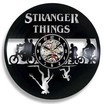 

Stranger Things Vinyl Record Wall Clock Modern Design Action Movie 3D Decorative Vinyl Clocks Wall Watch Home Decorc 12 inch