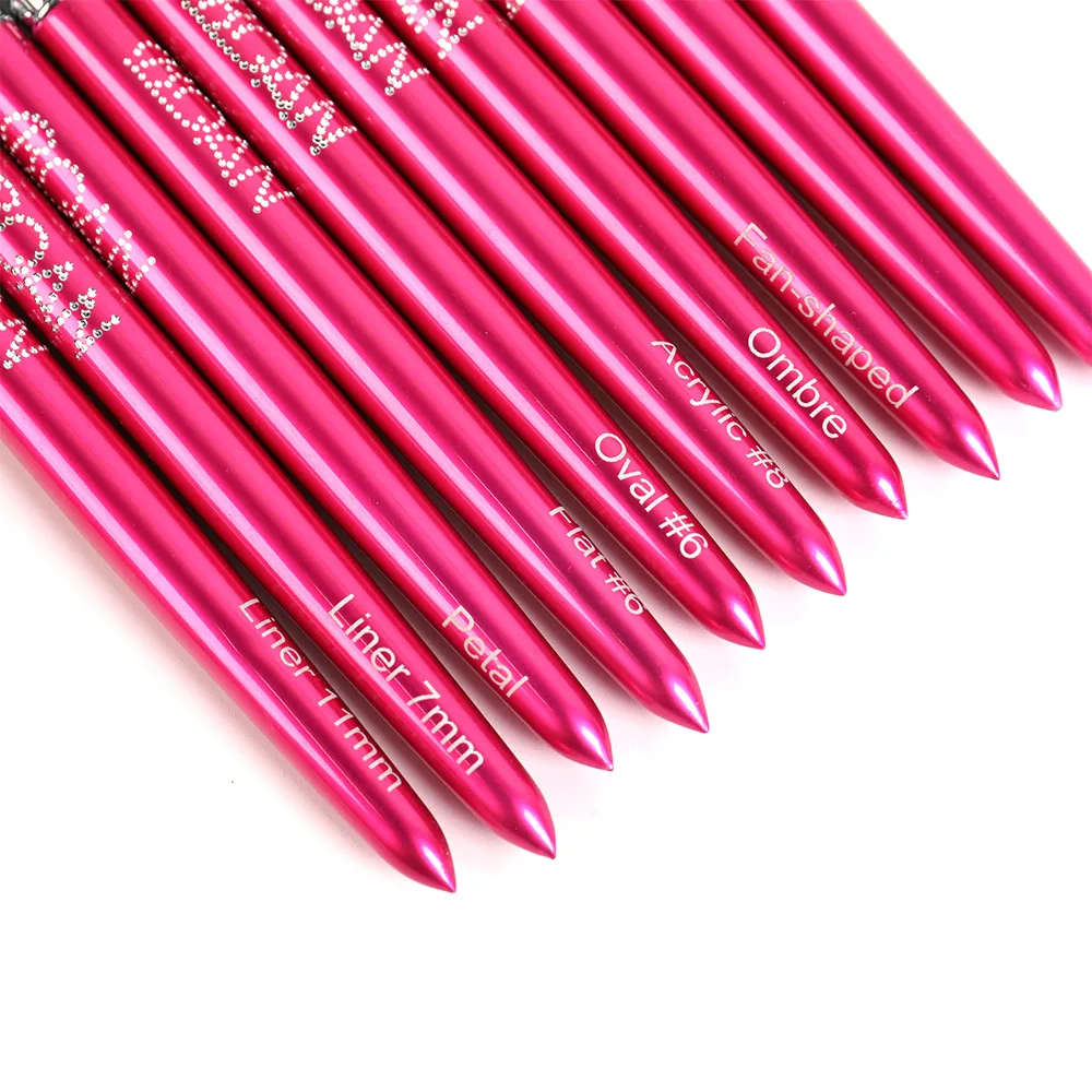 BQAN Rose Red Nail Art Brush UV Gel Brush Draw Tips Drawing Liner Painting Acrylic Brush For Manicure Nail Art Brush Decorations 6