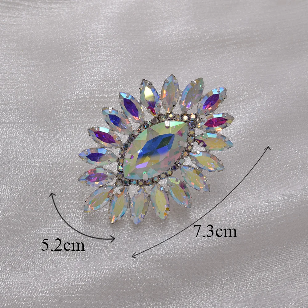 Women Adjustable Ring 5.2*7.3cm Oval Big wedding jewelry crystal rhinestones women adjustable ring