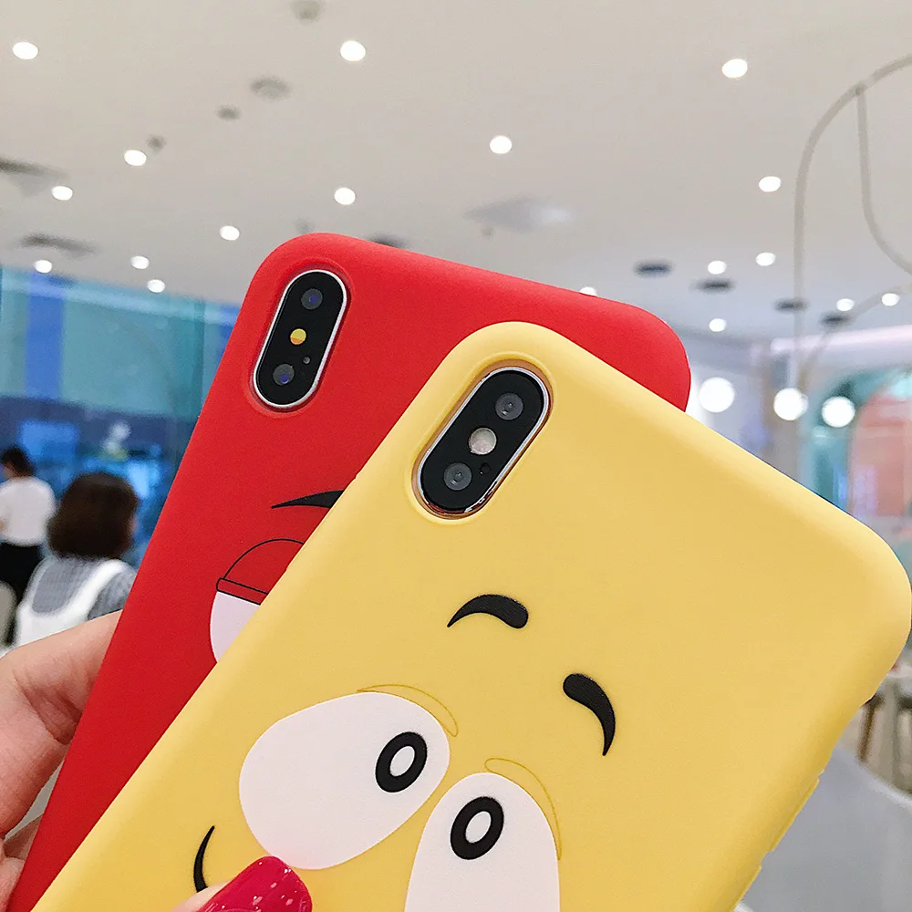 Мультяшный милый детский губчатый чехол для iPhone 11 Pro X XS MAX XR 6 S 7 8 Plus силиконовый