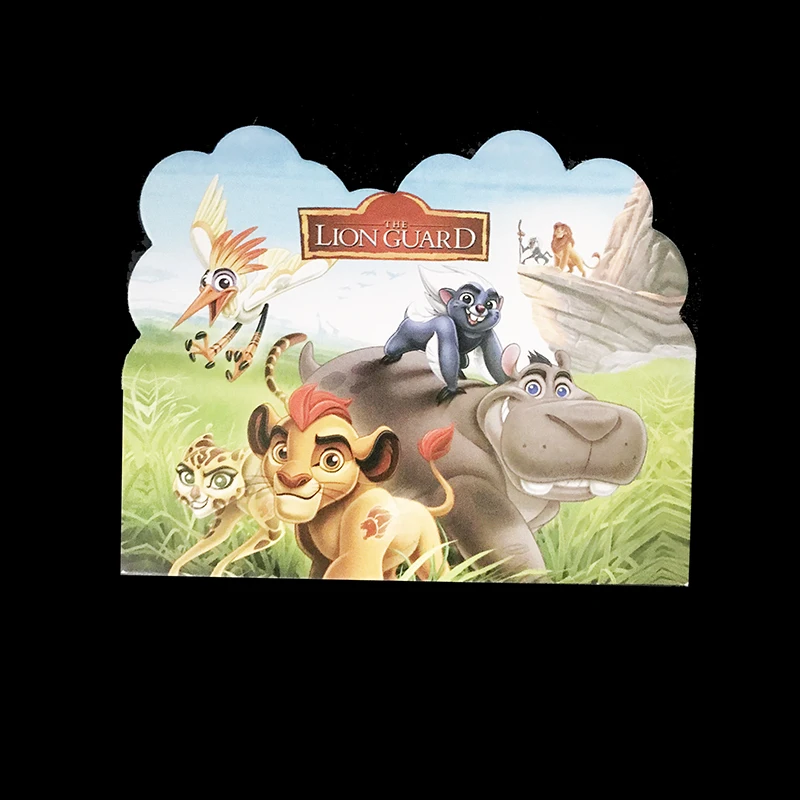 10 шт./лот тема льва Guard приглашения Лев Guard Пригласительные Открытки День Рождения украшения льва Guard одноразовая посуда