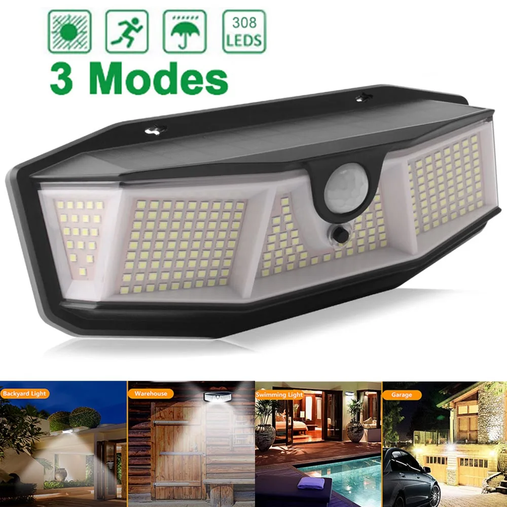 Светодиодный уличный светильник на солнечной батарее садовые фонари с датчиком