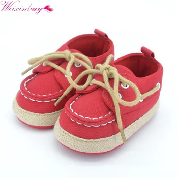 

WEIXINBUY Baby Boy Girl Blue Red Sneakers Soft Bottom Crib Shoes Size born to 18 Months Hot sale 3 Colors