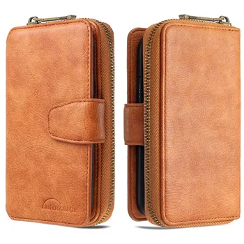 

2 in 1 Leather Case Zipper Wallet Magnetic Cover 10 Card Slot For Xiaomi Redmi Note9 Note9pro Note9s Note8T 8 8A Note8 KS0601