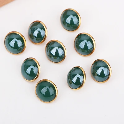 dark green 50 шт. 10 мм металлические пуговицы жемчужная Кнопка Детская Одежда Швейные DIY украшения Аксессуары - Цвет: dark green