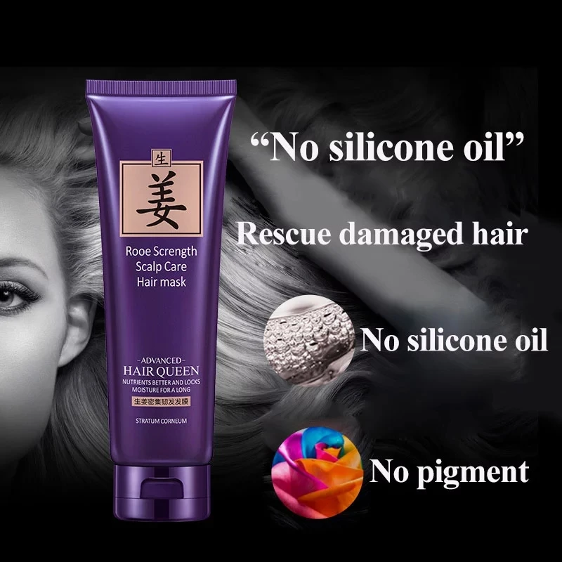 Máscara de Cabelo Cuidados com o Cabelo Reparação Hidratante Melhorar Danificado Seco Divisão Termina Frizz Quebrado Nutrir Gengibre Profundo Silicone-livre 250ml 7 Computers & Electronics