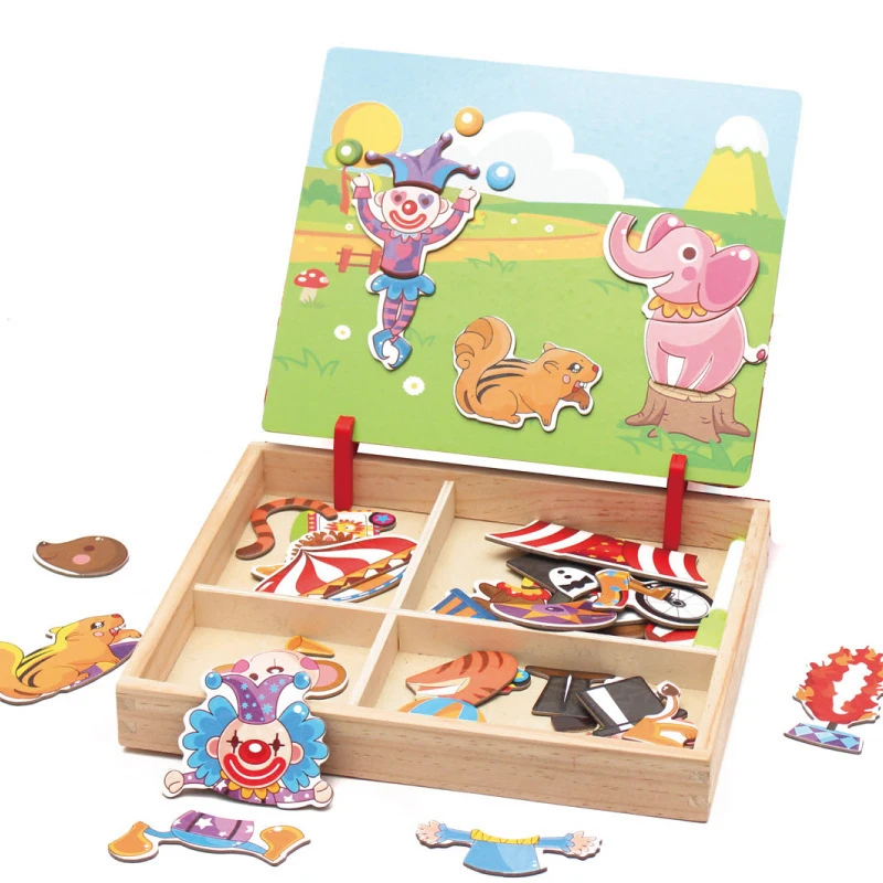 Magnetic Spelling Puzzles Children Early Education Facial Features Puzzle Drawing Board Toy for Kids
