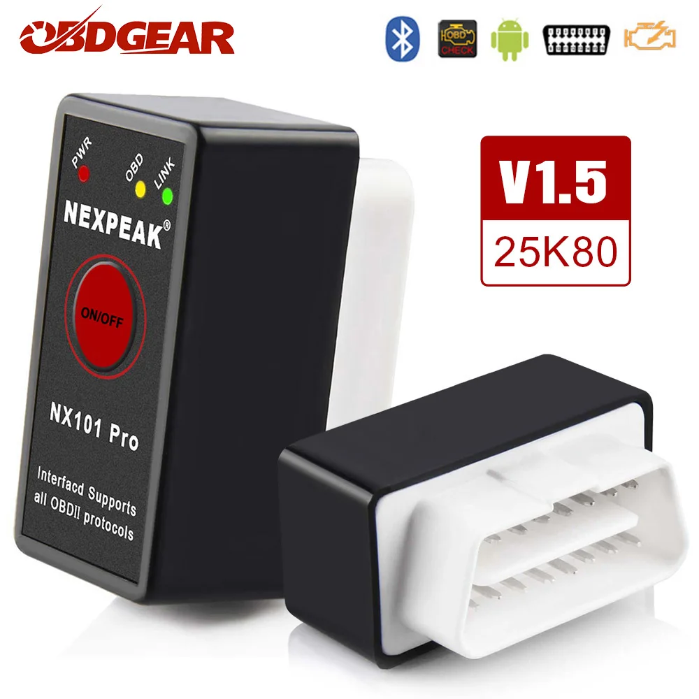 Автомобильный диагностический сканер OBD2 ELM327 Bluetooth pic18f25k80 ELM 327 Mini V1.5 OBD Elm327 V 1 5