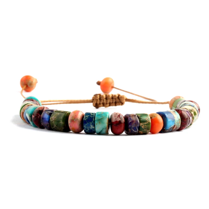 

ZMZY Boho Style Handmade Colorful Multi Bracelet Natural Stone Chakra Bracelet Drum Beads Bracelets for Women/Men Jewelry Gift