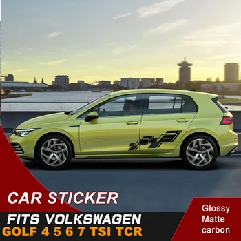 

Car Decals Fit For VOLKSWAGEN GOLF 4 5 6 7 TSI TCR Car Body Irregular Square Racing Vinyl Graphic Cool Car Stickers Accessories