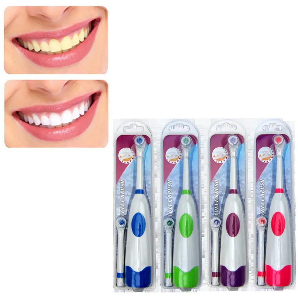 New arrival   1 Set Electric Toothbrush With 2 Brush Heads Battery Operated Oral Hygiene No Rechargeable Teeth Br 