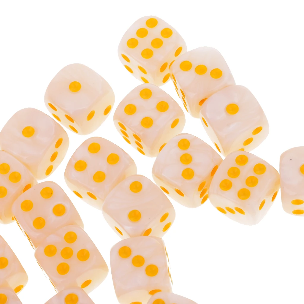 50Pc/Pack Dotted Dice Table Game Die 16mm Dotted for Party Role Playing Game  Parties Board Game Dices Polyhedral Dice 