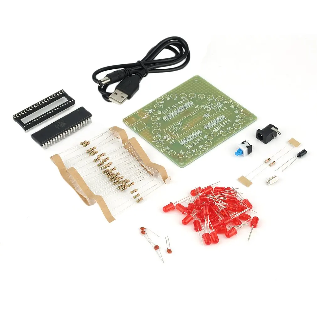 

Brand New DIY Kit Heart-shaped LED Red Blue Colorful Light Water Electronic Flashing Set hot selling Drop Shipping