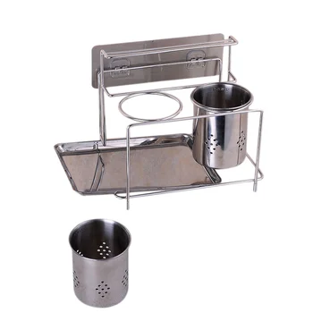 

NEW-Wall Mount Tableware Storage Hanging Chopstick Cages Reinforced Forks Spoons Chopping Board Kitchen Knife Rack Kitchen Shelv