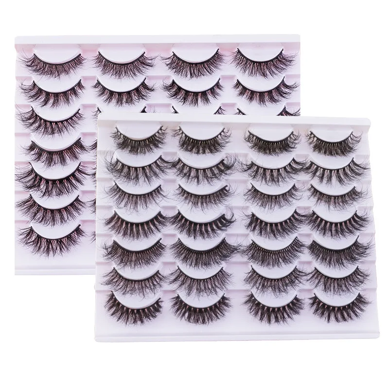 NEW mix 14 Pairs Fluffy Lashes 8 20mm 3D Mink Lashes Long Thick Natural