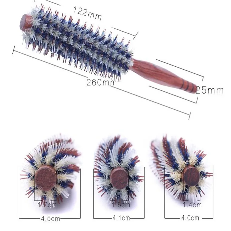 Профессиональная круглая кисть щетина нейлон волосы прямее Парикмахерская прически расческа парикмахерские гребень реальные деревянные