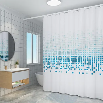 

Anti-mildew Thicken Shower Curtain Waterproof Polyester Lattice Curtains for Bath Room Nordic Design Cortina Home Garden BE50HG