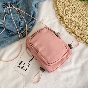 

[BXX] Casual Canvas Solid Color Crossbody Bags For Women 2020 Summer Elegant Shoulder Handbags and Purses Mini Bag HN253