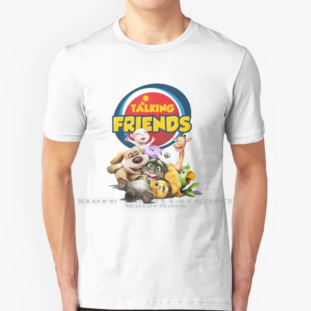 Talking Tom And Friends T Shirt & Mask And Sticker T Shirt 100% Puro Cotone Talking Tom Talking Tom And Friends Birthday Party