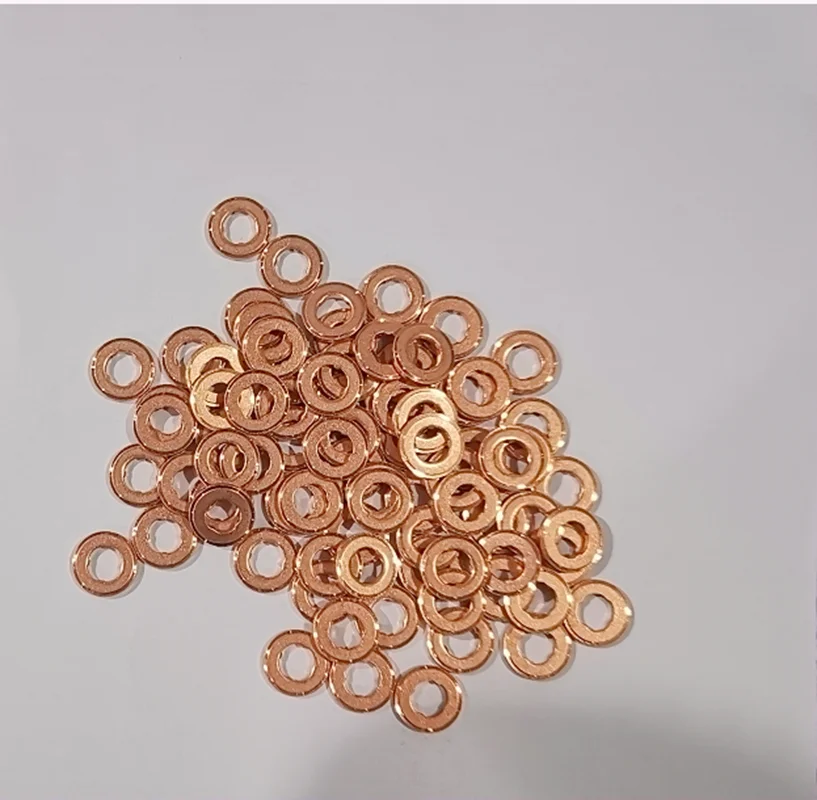 100 PCS COMMON RAIL DIESEL INJECTOR COPPER WASHER SEALS 15 X 7 X 2MM
